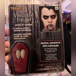 Spirit Vampire Fangs with Adhesive - Red and Black